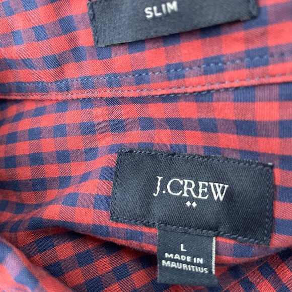 J crew mens slim button down shirt. Large. Great condition navy and red/salmon - Picture 3 of 3